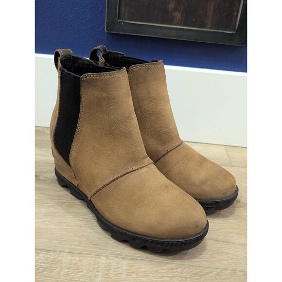 Sorel Joan of Arctic Wedge II Chelsea Boots Elk Nubuck Leather Women’s 7 - Picture 7 of 14